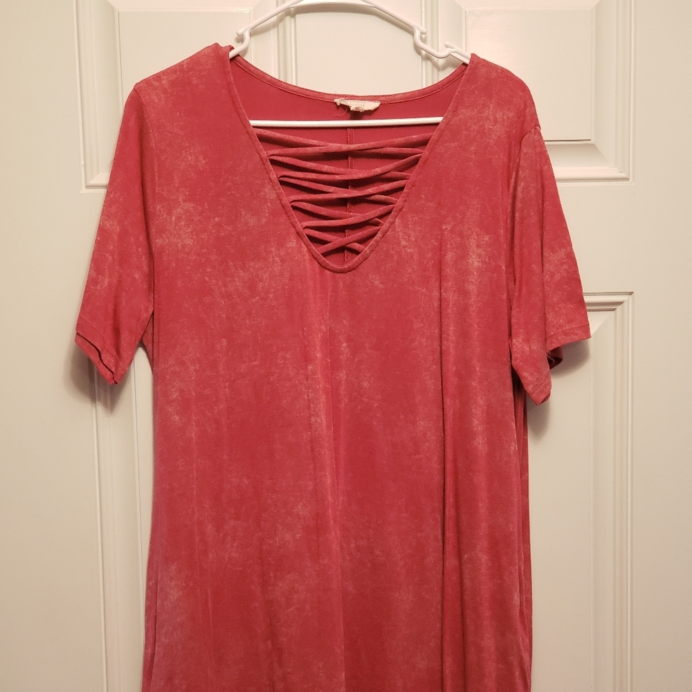 Red 2x T Shirt Dress